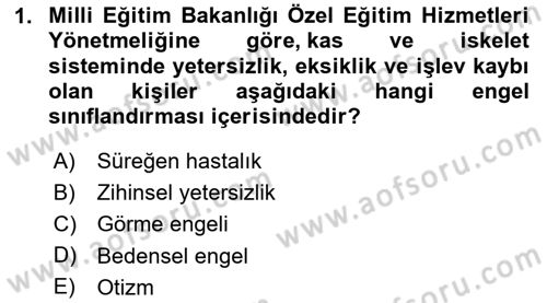 Bakım Elemanı Yetiştirme Ve Geliştirme 2 Dersi 2025 - 2026 Yılı (Vize) Ara Sınav Soruları 1. Soru