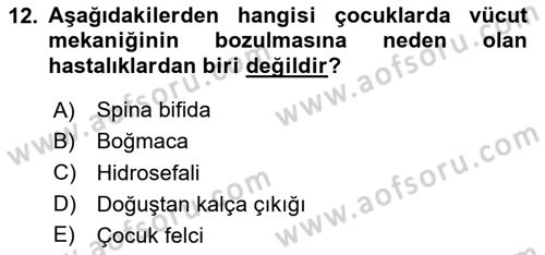 Bakım Elemanı Yetiştirme Ve Geliştirme 2 Dersi 2025 - 2026 Yılı (Vize) Ara Sınav Soruları 12. Soru