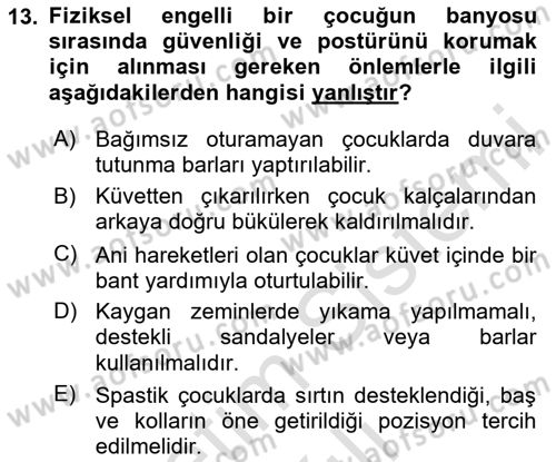 Bakım Elemanı Yetiştirme Ve Geliştirme 2 Dersi 2025 - 2026 Yılı (Vize) Ara Sınav Soruları 13. Soru