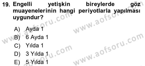 Bakım Elemanı Yetiştirme Ve Geliştirme 2 Dersi 2025 - 2026 Yılı (Vize) Ara Sınav Soruları 19. Soru