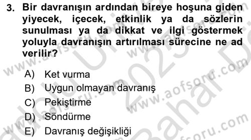 Bakım Elemanı Yetiştirme Ve Geliştirme 2 Dersi 2025 - 2026 Yılı (Vize) Ara Sınav Soruları 3. Soru