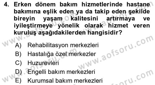 Bakım Elemanı Yetiştirme Ve Geliştirme 2 Dersi 2025 - 2026 Yılı (Vize) Ara Sınav Soruları 4. Soru