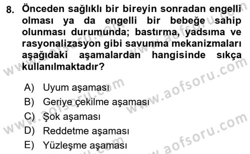 Bakım Elemanı Yetiştirme Ve Geliştirme 2 Dersi 2025 - 2026 Yılı (Vize) Ara Sınav Soruları 8. Soru