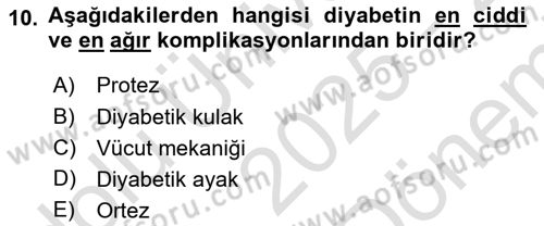 Bakım Elemanı Yetiştirme Ve Geliştirme 2 Dersi 2025 - 2026 Yılı (Final) Dönem Sonu Sınav Soruları 10. Soru