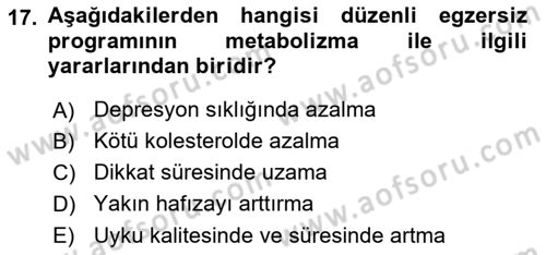 Bakım Elemanı Yetiştirme Ve Geliştirme 2 Dersi 2025 - 2026 Yılı (Final) Dönem Sonu Sınav Soruları 17. Soru