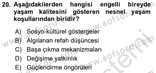 Bakım Elemanı Yetiştirme Ve Geliştirme 2 Dersi 2025 - 2026 Yılı (Final) Dönem Sonu Sınav Soruları 20. Soru