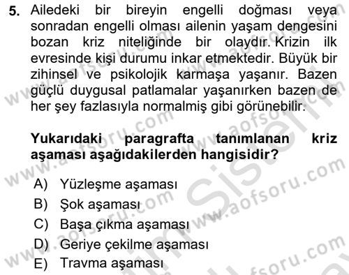 Bakım Elemanı Yetiştirme Ve Geliştirme 2 Dersi 2025 - 2026 Yılı (Final) Dönem Sonu Sınav Soruları 5. Soru