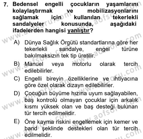 Bakım Elemanı Yetiştirme Ve Geliştirme 2 Dersi 2025 - 2026 Yılı (Final) Dönem Sonu Sınav Soruları 7. Soru