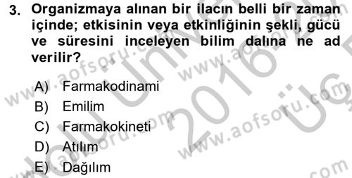 Yaşlılarda Görülebilecek Sorunlar Ve Bakım Hizmetleri Dersi 2016 - 2017 Yılı 3 Ders Sınavı 3. Soru