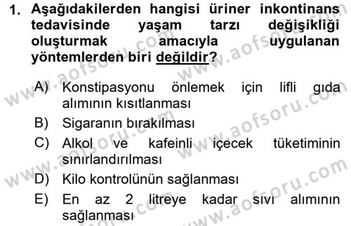 Yaşlılarda Görülebilecek Sorunlar Ve Bakım Hizmetleri Dersi 2016 - 2017 Yılı (Vize) Ara Sınav Soruları 1. Soru