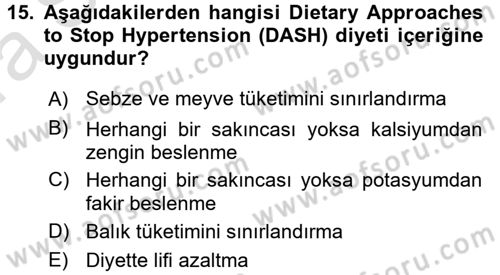 Yaşlılarda Görülebilecek Sorunlar Ve Bakım Hizmetleri Dersi 2016 - 2017 Yılı (Vize) Ara Sınav Soruları 15. Soru
