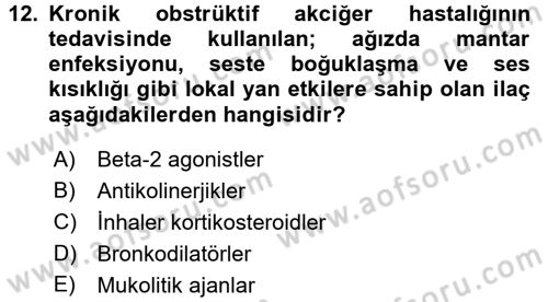 Yaşlılarda Görülebilecek Sorunlar Ve Bakım Hizmetleri Dersi 2016 - 2017 Yılı (Final) Dönem Sonu Sınav Soruları 12. Soru