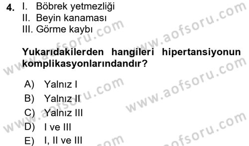 Yaşlılarda Görülebilecek Sorunlar Ve Bakım Hizmetleri Dersi 2016 - 2017 Yılı (Final) Dönem Sonu Sınav Soruları 4. Soru