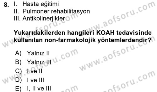 Yaşlılarda Görülebilecek Sorunlar Ve Bakım Hizmetleri Dersi 2016 - 2017 Yılı (Final) Dönem Sonu Sınav Soruları 8. Soru