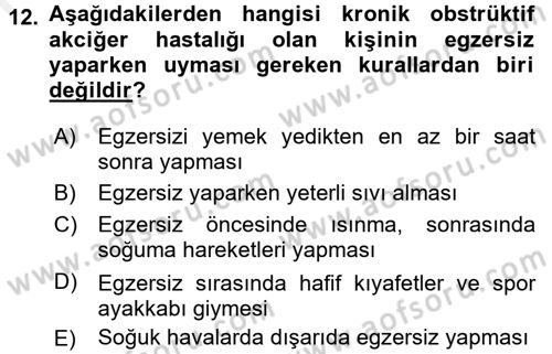 Yaşlılarda Görülebilecek Sorunlar Ve Bakım Hizmetleri Dersi 2017 - 2018 Yılı 3 Ders Sınav Soruları 12. Soru