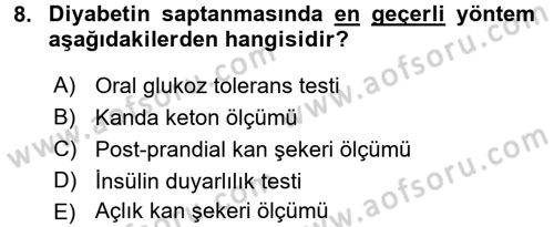 Yaşlılarda Görülebilecek Sorunlar Ve Bakım Hizmetleri Dersi 2017 - 2018 Yılı 3 Ders Sınav Soruları 8. Soru