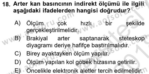Yaşlılarda Görülebilecek Sorunlar Ve Bakım Hizmetleri Dersi 2017 - 2018 Yılı (Vize) Ara Sınav Soruları 18. Soru