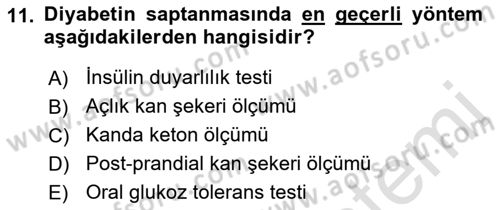 Yaşlılarda Görülebilecek Sorunlar Ve Bakım Hizmetleri Dersi 2018 - 2019 Yılı 3 Ders Sınav Soruları 11. Soru