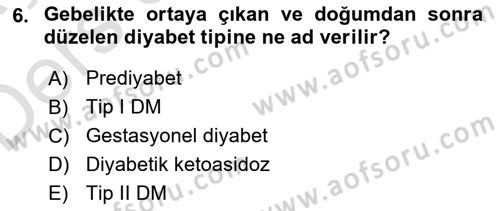 Yaşlılarda Görülebilecek Sorunlar Ve Bakım Hizmetleri Dersi 2018 - 2019 Yılı 3 Ders Sınav Soruları 6. Soru