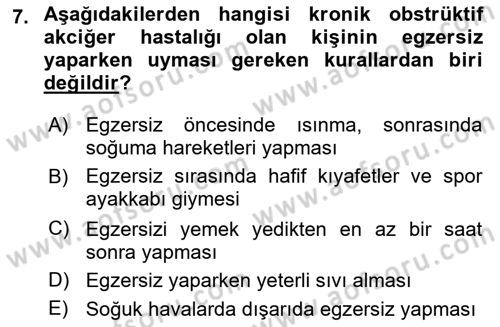 Yaşlılarda Görülebilecek Sorunlar Ve Bakım Hizmetleri Dersi 2018 - 2019 Yılı 3 Ders Sınav Soruları 7. Soru