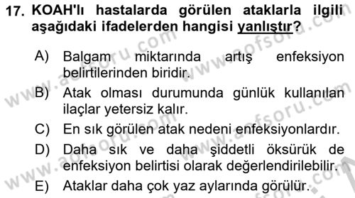 Yaşlılarda Görülebilecek Sorunlar Ve Bakım Hizmetleri Dersi 2018 - 2019 Yılı Yaz Okulu Sınav Soruları 17. Soru