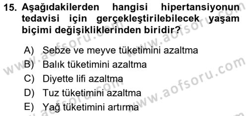Yaşlılarda Görülebilecek Sorunlar Ve Bakım Hizmetleri Dersi 2021 - 2022 Yılı (Vize) Ara Sınav Soruları 15. Soru
