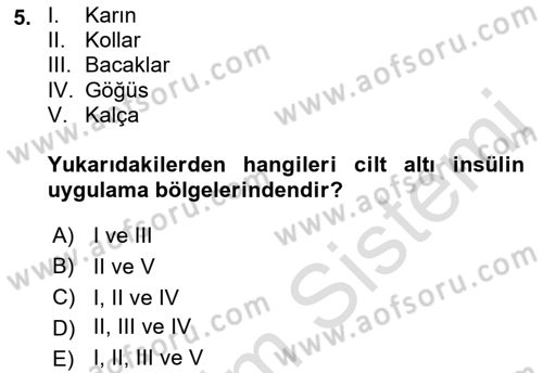 Yaşlılarda Görülebilecek Sorunlar Ve Bakım Hizmetleri Dersi 2021 - 2022 Yılı (Final) Dönem Sonu Sınav Soruları 5. Soru