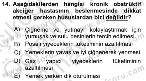 Yaşlılarda Görülebilecek Sorunlar Ve Bakım Hizmetleri Dersi 2021 - 2022 Yılı Yaz Okulu Sınav Soruları 14. Soru