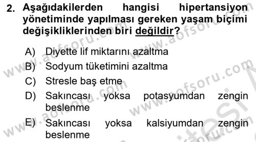 Yaşlılarda Görülebilecek Sorunlar Ve Bakım Hizmetleri Dersi 2021 - 2022 Yılı Yaz Okulu Sınav Soruları 2. Soru