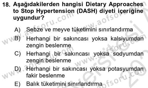 Yaşlılarda Görülebilecek Sorunlar Ve Bakım Hizmetleri Dersi 2023 - 2024 Yılı (Vize) Ara Sınav Soruları 18. Soru