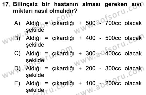 Yaşlılarda Görülebilecek Sorunlar Ve Bakım Hizmetleri Dersi 2023 - 2024 Yılı Yaz Okulu Sınav Soruları 17. Soru