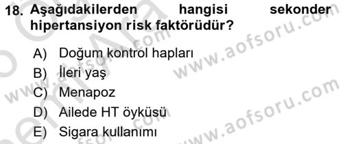 Yaşlılarda Görülebilecek Sorunlar Ve Bakım Hizmetleri Dersi 2025 - 2026 Yılı (Vize) Ara Sınav Soruları 18. Soru