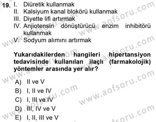 Yaşlılarda Görülebilecek Sorunlar Ve Bakım Hizmetleri Dersi 2025 - 2026 Yılı (Vize) Ara Sınav Soruları 19. Soru