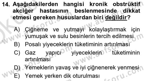 Yaşlılarda Görülebilecek Sorunlar Ve Bakım Hizmetleri Dersi 2025 - 2026 Yılı Yaz Okulu Sınav Soruları 14. Soru