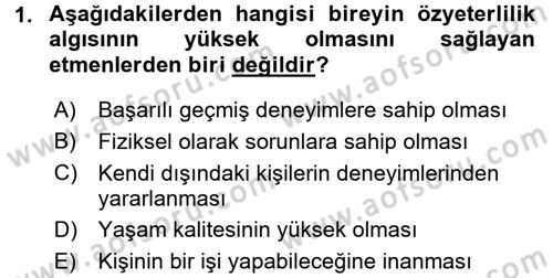 Psiko-Sosyal Rehabilitasyon Dersi 2016 - 2017 Yılı 3 Ders Sınav Soruları 1. Soru