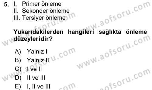 Psiko-Sosyal Rehabilitasyon Dersi 2016 - 2017 Yılı (Vize) Ara Sınav Soruları 5. Soru