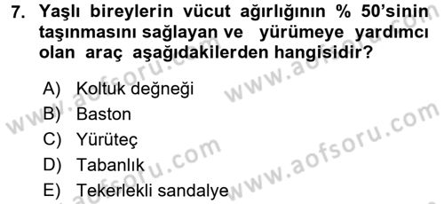 Psiko-Sosyal Rehabilitasyon Dersi 2016 - 2017 Yılı (Final) Dönem Sonu Sınav Soruları 7. Soru