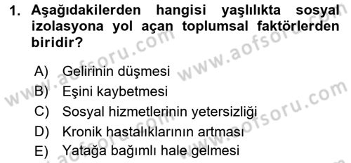 Psiko-Sosyal Rehabilitasyon Dersi 2018 - 2019 Yılı 3 Ders Sınav Soruları 1. Soru