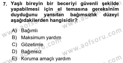 Psiko-Sosyal Rehabilitasyon Dersi 2018 - 2019 Yılı 3 Ders Sınav Soruları 7. Soru