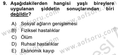 Psiko-Sosyal Rehabilitasyon Dersi 2018 - 2019 Yılı 3 Ders Sınav Soruları 9. Soru