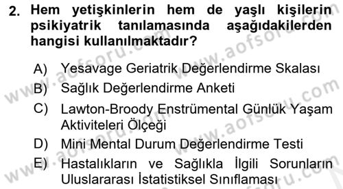 Psiko-Sosyal Rehabilitasyon Dersi 2018 - 2019 Yılı (Vize) Ara Sınav Soruları 2. Soru