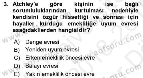 Psiko-Sosyal Rehabilitasyon Dersi 2018 - 2019 Yılı (Vize) Ara Sınav Soruları 3. Soru