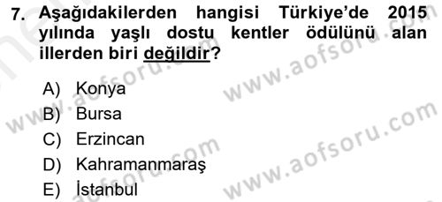 Psiko-Sosyal Rehabilitasyon Dersi 2018 - 2019 Yılı (Vize) Ara Sınav Soruları 7. Soru