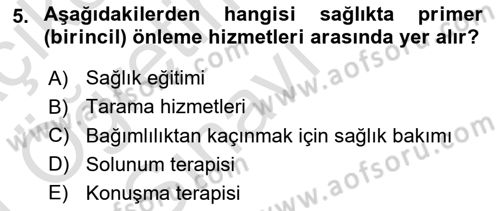 Psiko-Sosyal Rehabilitasyon Dersi 2020 - 2021 Yılı Yaz Okulu Sınav Soruları 5. Soru