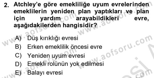 Psiko-Sosyal Rehabilitasyon Dersi 2021 - 2022 Yılı (Vize) Ara Sınav Soruları 2. Soru