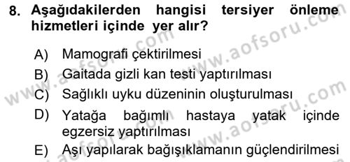 Psiko-Sosyal Rehabilitasyon Dersi 2021 - 2022 Yılı (Vize) Ara Sınav Soruları 8. Soru