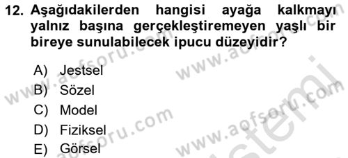 Psiko-Sosyal Rehabilitasyon Dersi 2021 - 2022 Yılı (Final) Dönem Sonu Sınav Soruları 12. Soru
