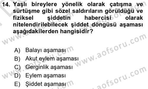 Psiko-Sosyal Rehabilitasyon Dersi 2021 - 2022 Yılı (Final) Dönem Sonu Sınav Soruları 14. Soru