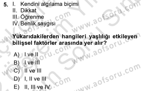 Psiko-Sosyal Rehabilitasyon Dersi 2021 - 2022 Yılı (Final) Dönem Sonu Sınav Soruları 5. Soru