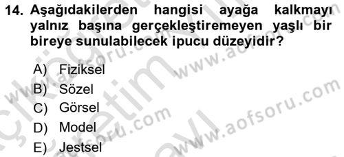 Psiko-Sosyal Rehabilitasyon Dersi 2022 - 2023 Yılı Yaz Okulu Sınav Soruları 14. Soru